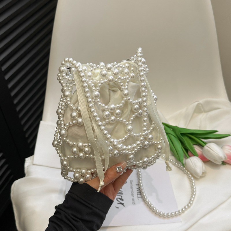 Sacs seau à perles blanches po - Luxury Bags On Sales avis et prix